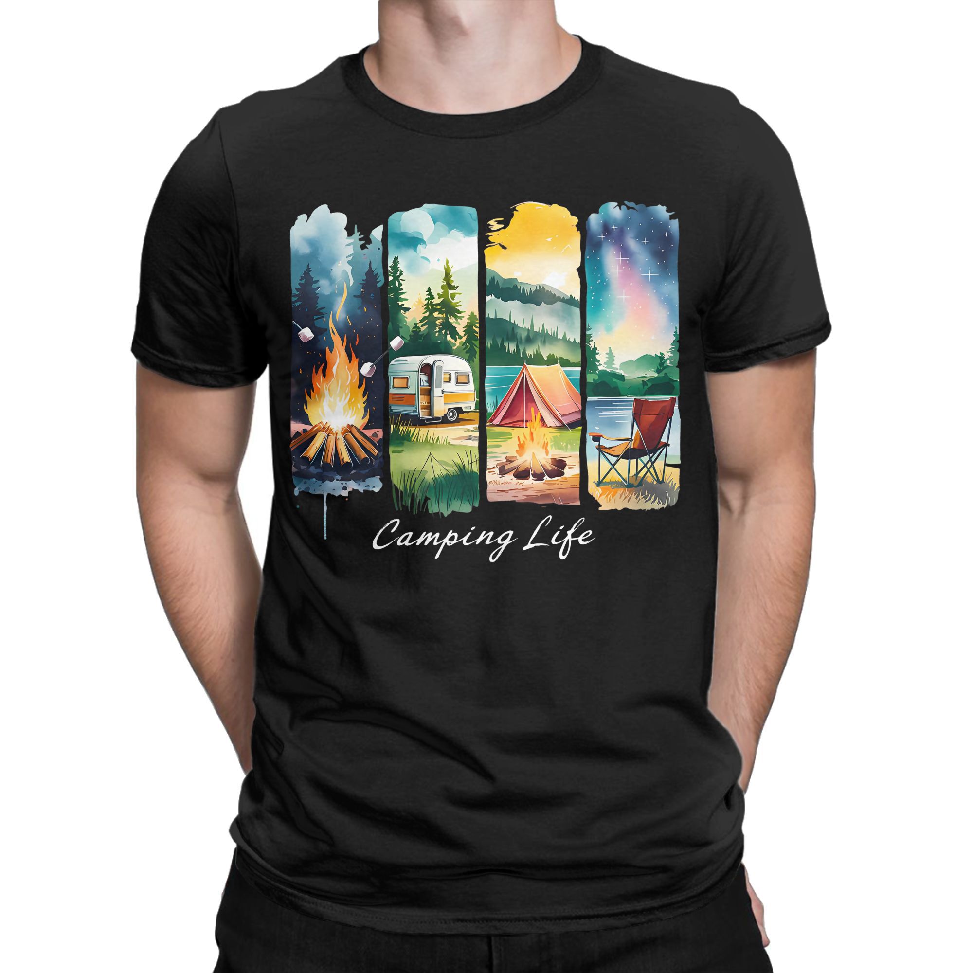 Outdoor Adventure Rv - Kamp Hayatı T-Shirt RV Çadır Kamp