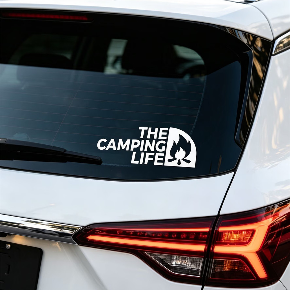 Outdoor Adventure Rv - Eğlenceli Kamp Macerası Vinil Çıkartması, RV
